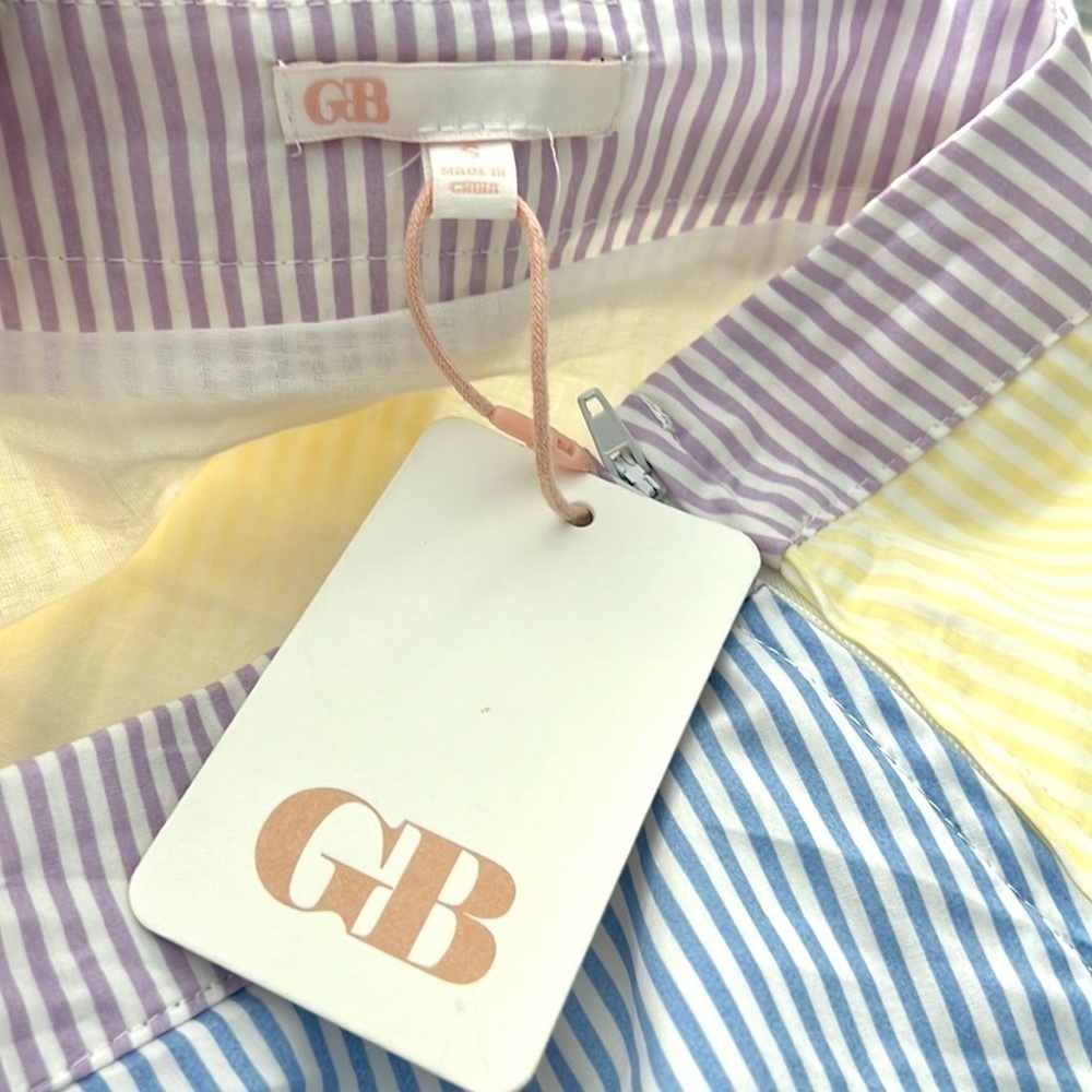 Gianni Bini Blue and White Striped Skirt - Picture 2 of 9